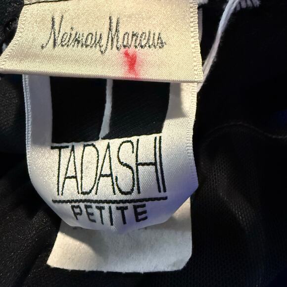 Tadashi Shoji Black Mesh Stripe Illusion Top, Neiman Marcus, Size Petite Medium - Picture 4 of 6